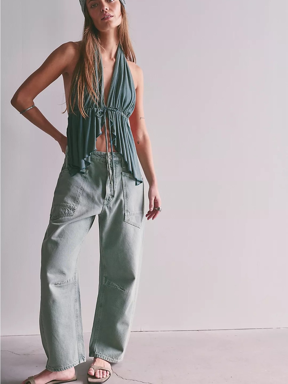 Free People Minimalist Moxie Jeans in Aloe - Picture 2 of 4